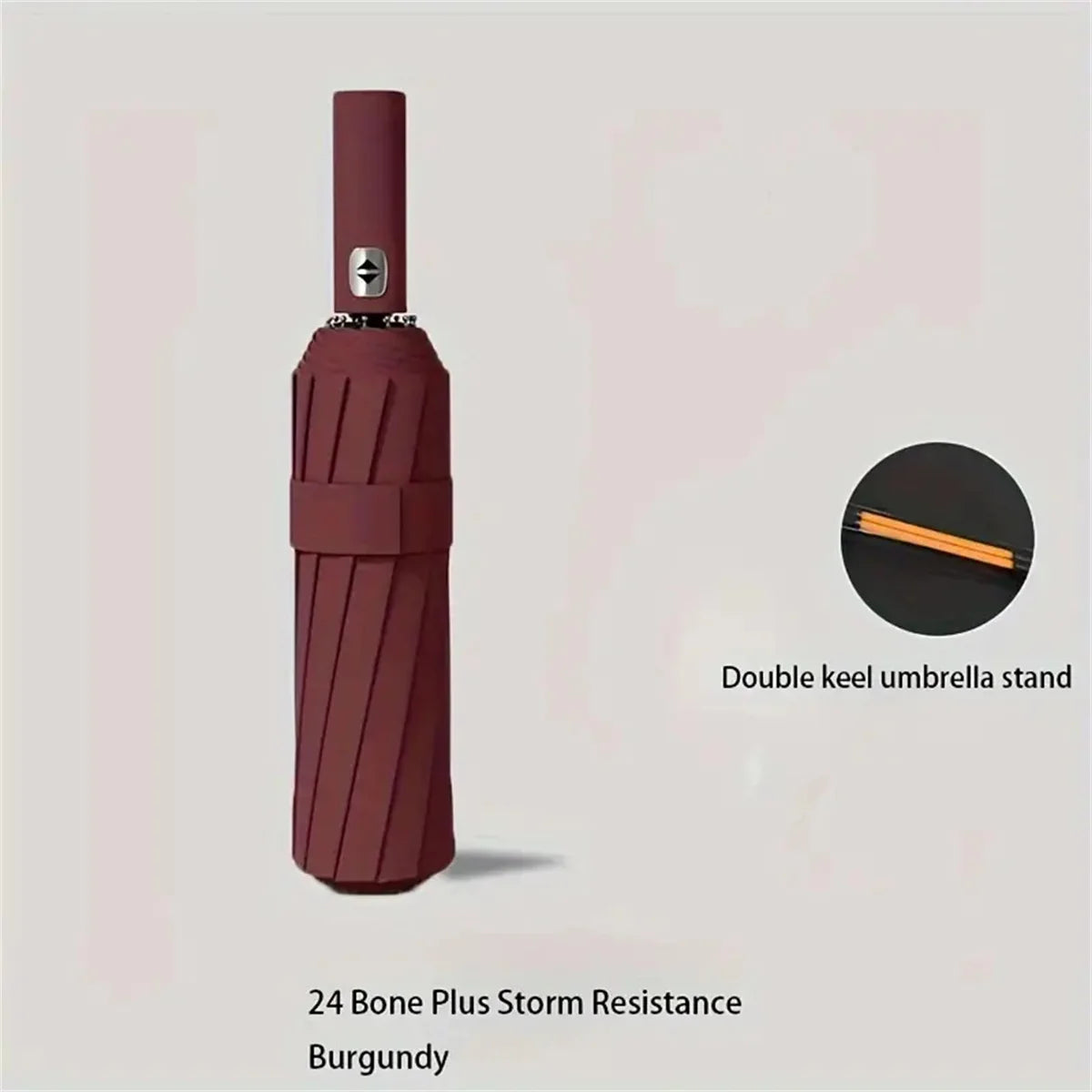 12 Bone Black Glue Fully Automatic Umbrella with Thick and Durable Keel Three Fold Umbrella UV Resistant Folding Umbrella